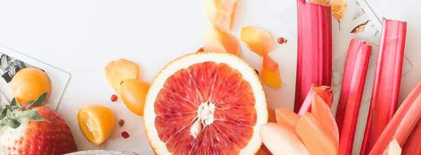 Fruit and healthy food on white background