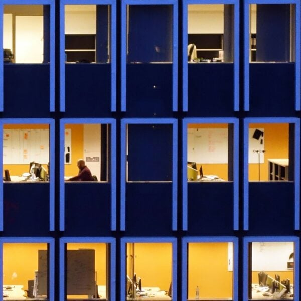 High-rise side-on view