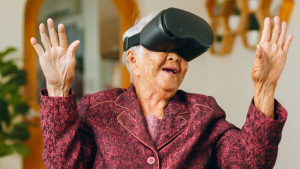 Woman with VR glasses
