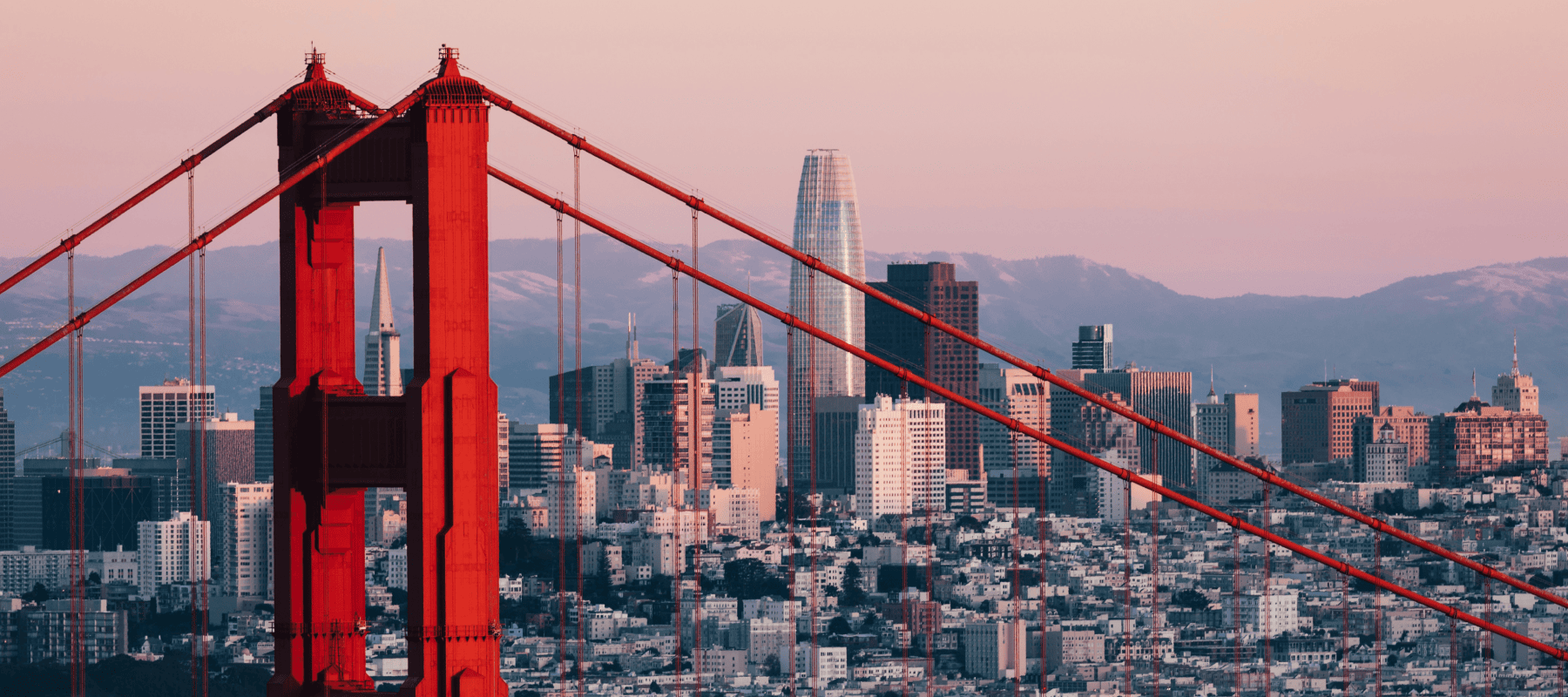 Golden Gate Bridge with the San Francisco skyline in the background